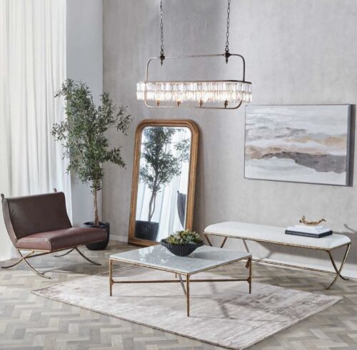 ARIES SQUARE MARBLE COFFEE TABLE GOLD By Florabelle Living