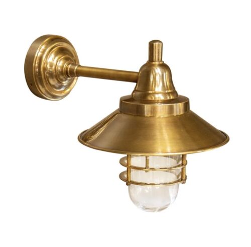 CLARK OUTDOOR WALL LIGHT ANTIQUE BRASS By Emac & Lawton