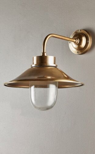 SANDHURST OUTDOOR WALL LIGHT ANTIQUE BRASS Emac Lawton
