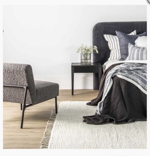 Fully upholstered Bianca Bedhead - Queen Plush Charcoal FREE DELIVERY MELBOURNE