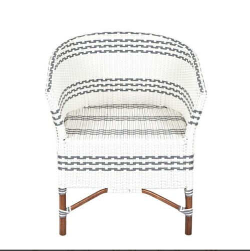 PALOMA RATTAN LOUNGE CHAIR GREY / WHITE