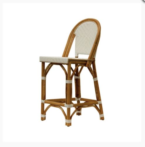 HIGH END RATTAN White Lyon Bar Stool by Satara