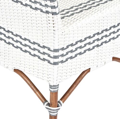 PALOMA RATTAN LOUNGE CHAIR GREY / WHITE