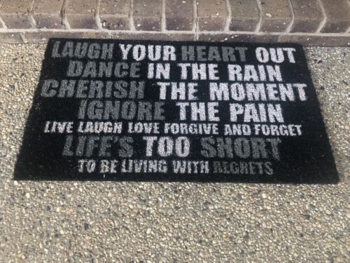 NEW ‘laugh Your Heart PVC Backed Coir/ Entrance Doormat Outdoor Mat 45cm x 75cm