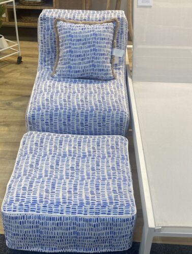 Inflatable outdoor lounge Blo Chair 90x60x70 Blue Dash - great for beach