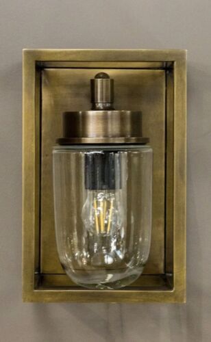WELLINGTON OUTDOOR WALL LIGHT BRASS By Emac & Lawton 17 x 26 cm