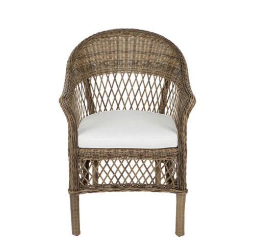 MARCO ALUMINIUM OUTDOOR WICKER CHAIR NATURAL