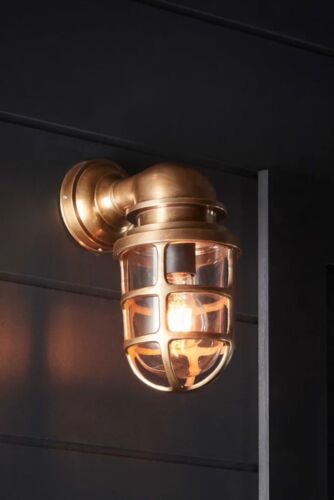 PORTO OUTDOOR WALL LIGHT ANTIQUE BRASS By Emac & Lawton
