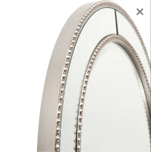 Zeta Wall Mirror - Round Antique Silver - 60 cm Dia - RRP $295