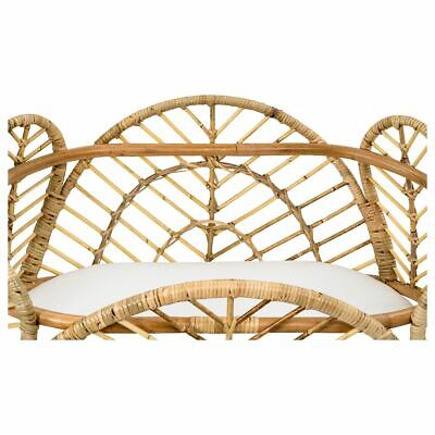 Elise Rattan Bassinet With 6cm White Cushion - Natural - MEL & ADEL METRO ONLY
