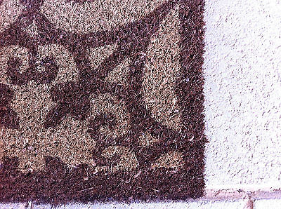 COIR DOOR MAT DARK AND LIGHT BROWN PRINT WITH PVC BACK 45 X 75 CM
