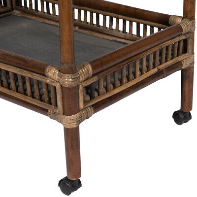 Seville Rattan Bar Trolley Cart Tea Cart Bamboo