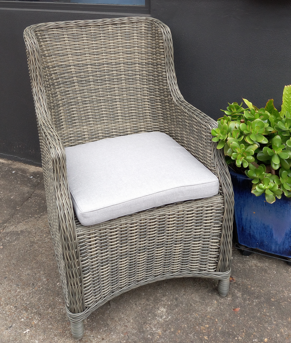Airlee Outdoor Dining Chair Slate Grey (with cream cushion) Hampton / Coastal