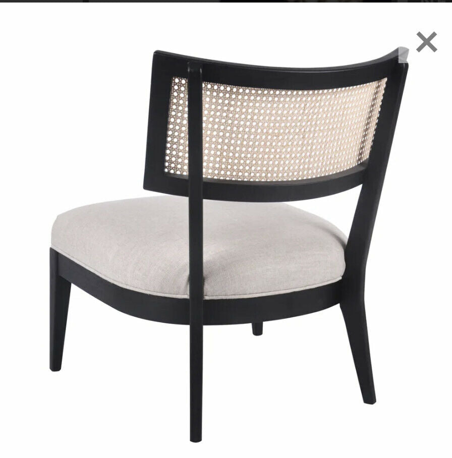 Darcy Rattan Occasional Chair - Black and natural by Cafe Lighting
