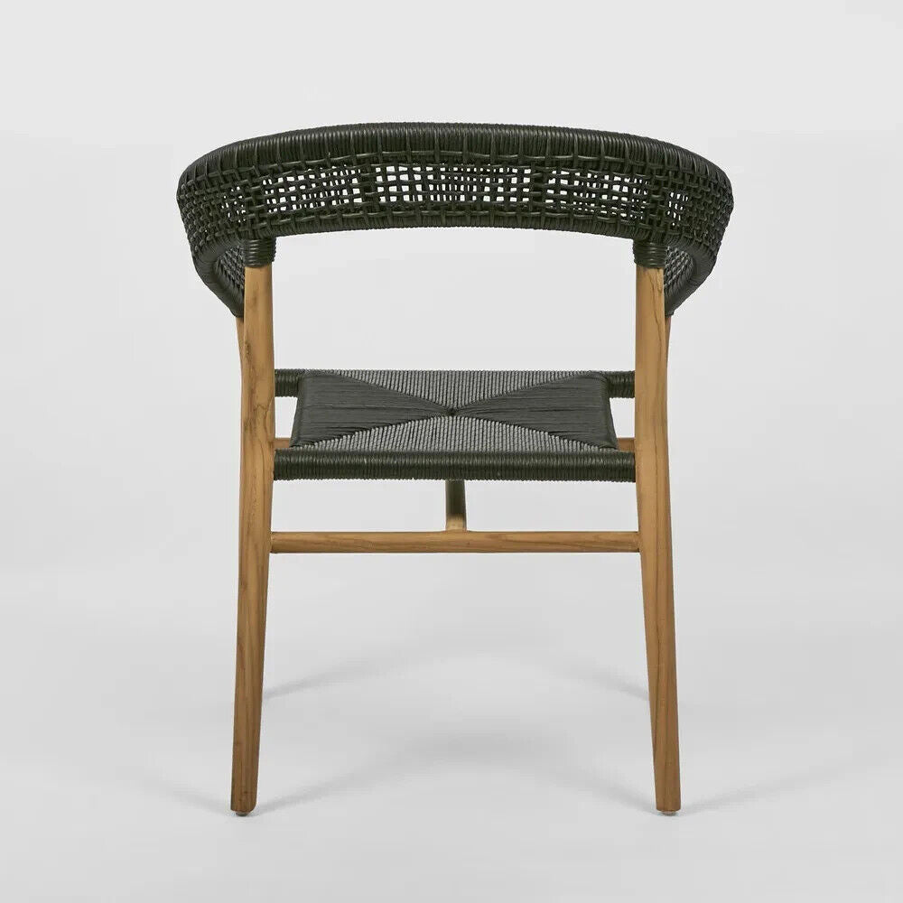 Cove Teak & Synthetic Dining Chair Black -Outdoor By Florabelle Living