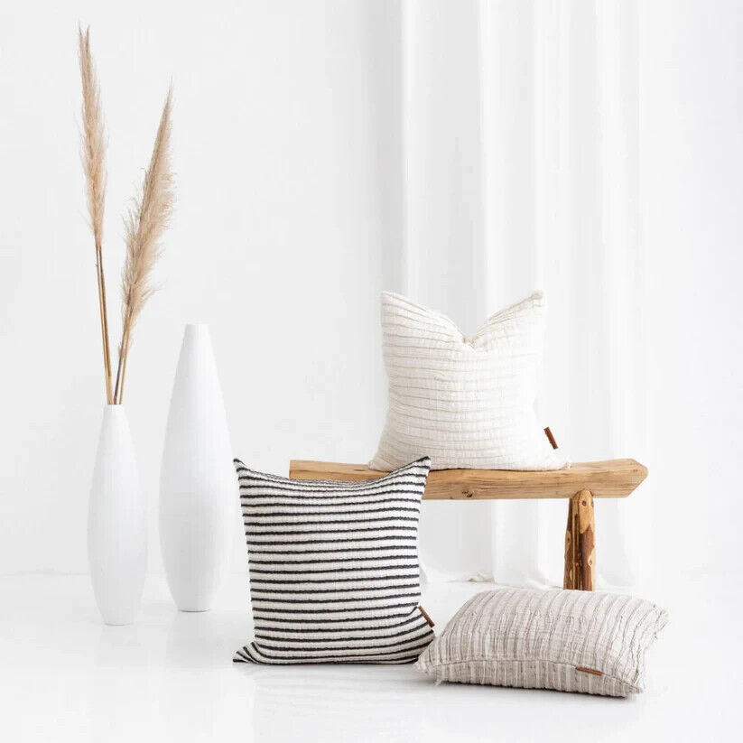 The Airlie Linen Cushion in white - 55x55by Fibre by Auskin