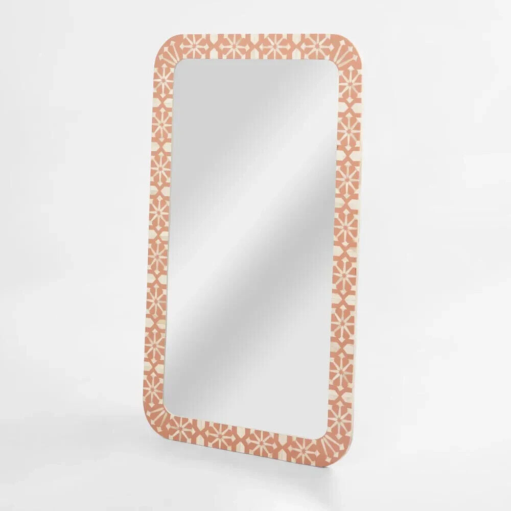 Adina Bone Inlay Mirror Peach/White By Florabelle Living