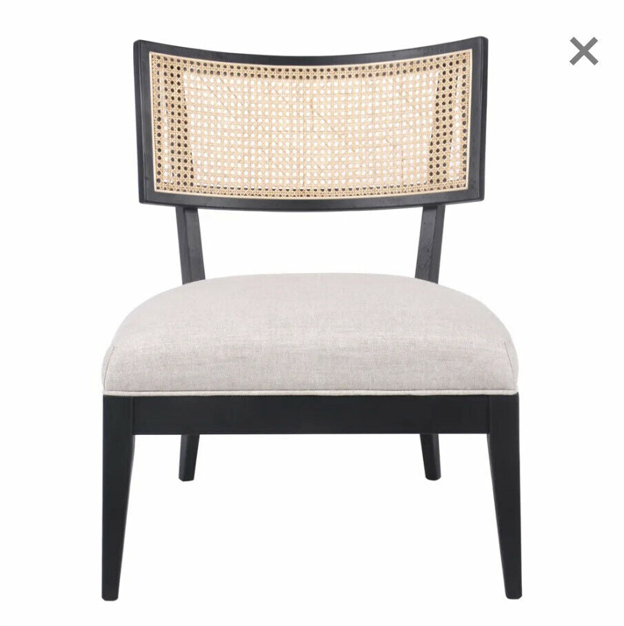 Darcy Rattan Occasional Chair - Black and natural by Cafe Lighting