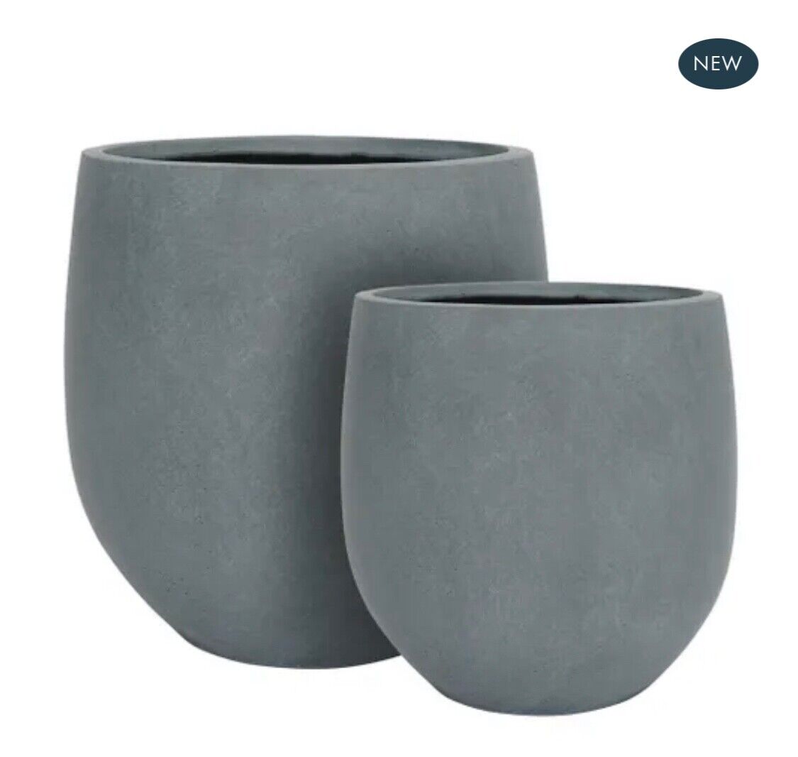LUISA LARGE PLANTER SET OF TWO GREY By Florabelle Living