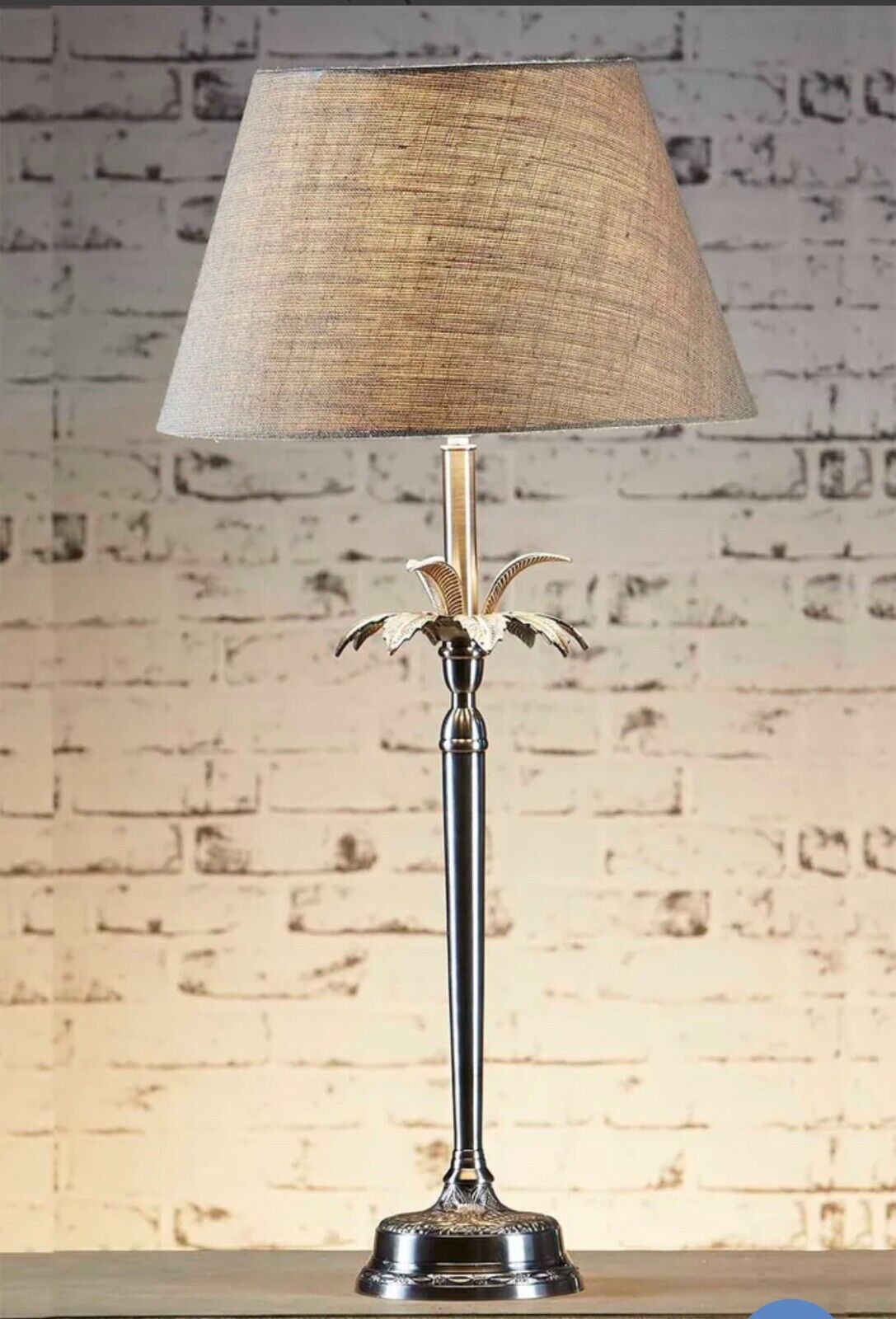 CASABLANCA TABLE LAMP BASE ANTIQUE SILVER - BASE ONLY - By Emac & Lawton