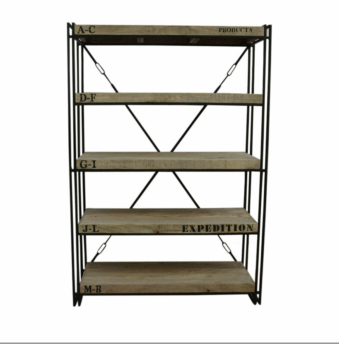 Expedition Industrial Bookcase . Bookshelf made out of iron solid mango wood