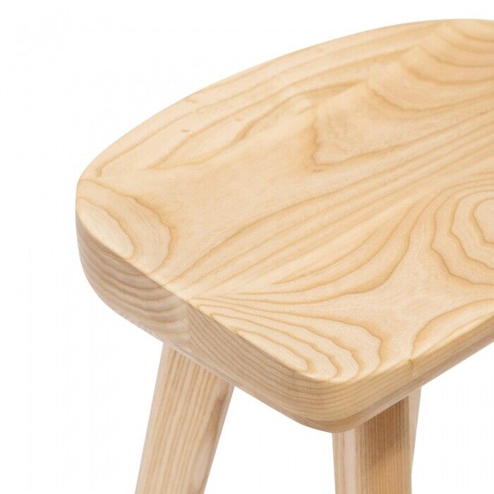 Scandinavian style solid ash wood Bar stool natural finish 40.5 W x 65.5 Hcm