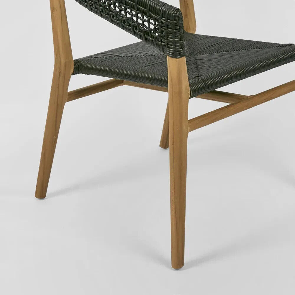 Cove Teak & Synthetic Dining Chair Black -Outdoor By Florabelle Living