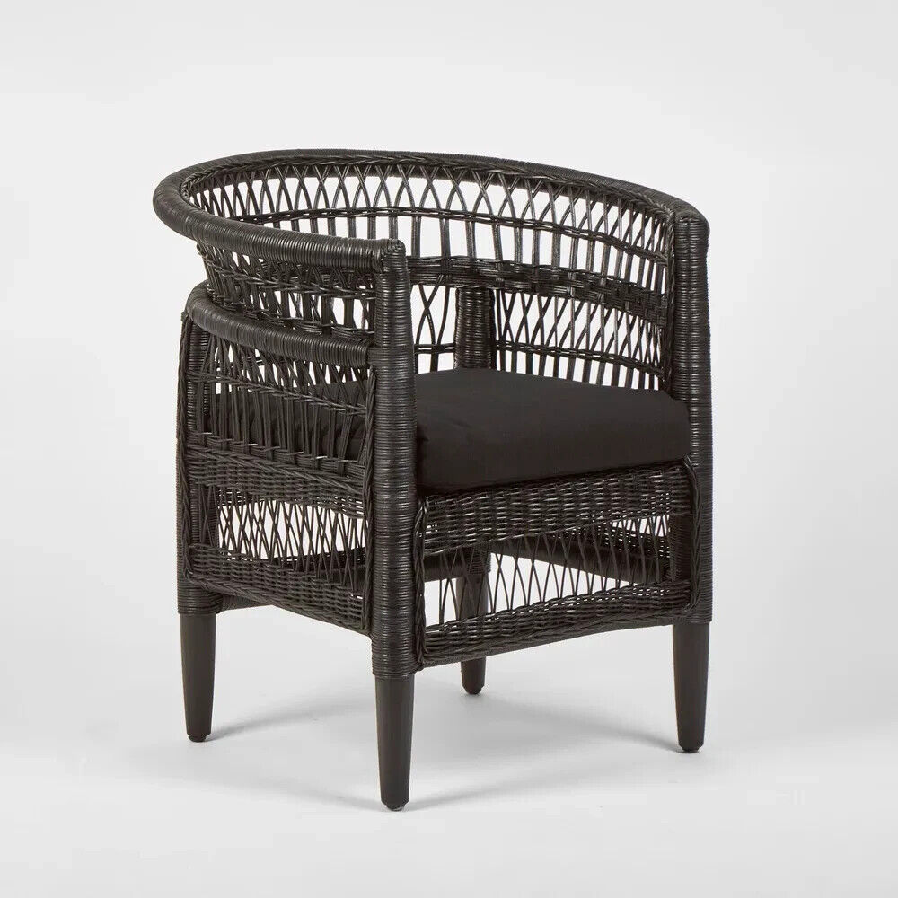 Livingstone Wicker Armchair Black/Black cushion - Outdoor Under Cover