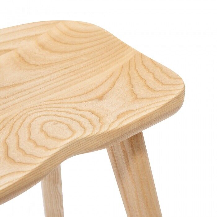 Scandinavian style solid ash wood Bar stool natural finish 40.5 W x 65.5 Hcm