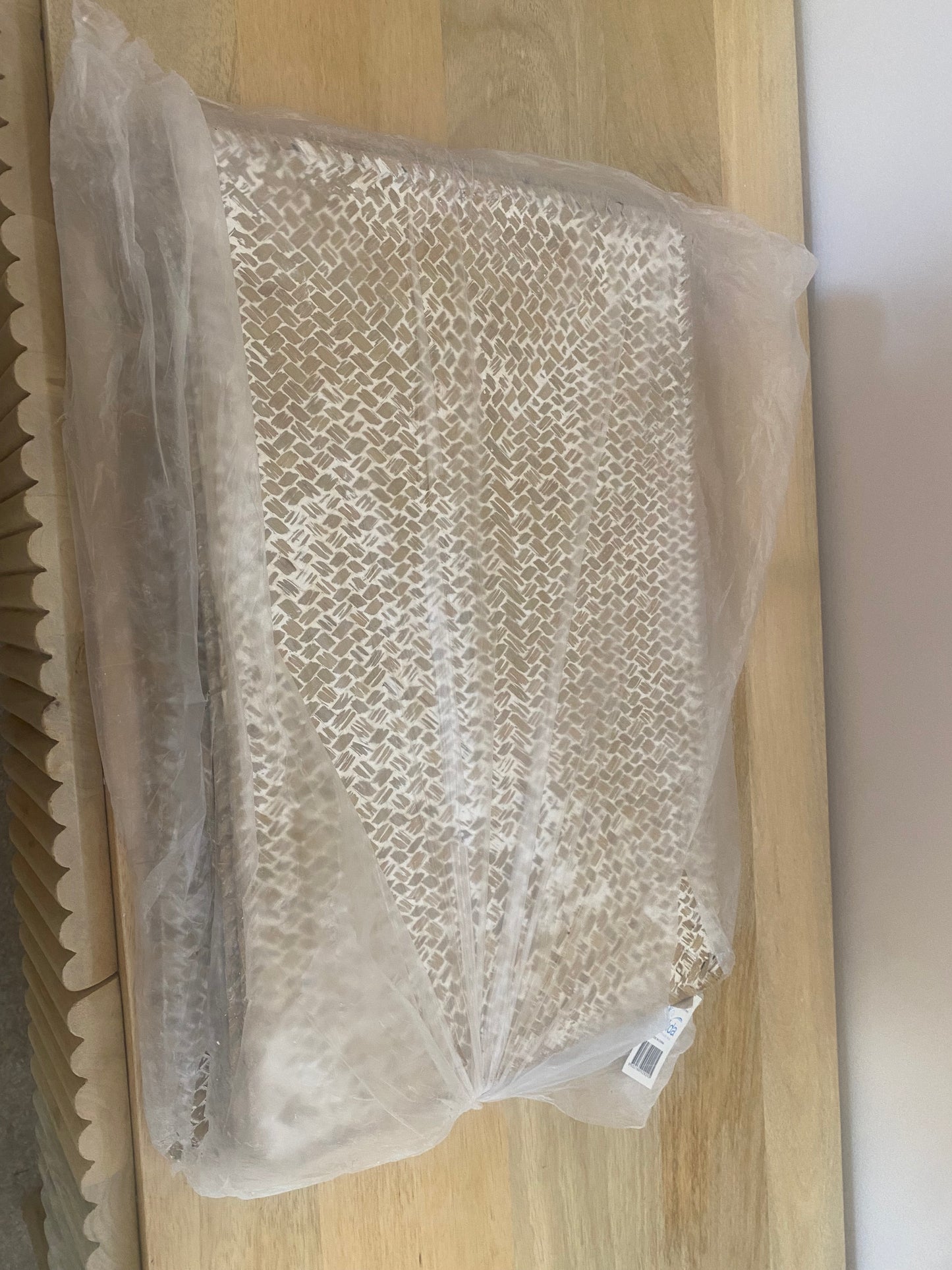 Set of 6 whitewash long weave placemats 45 x 30 cm