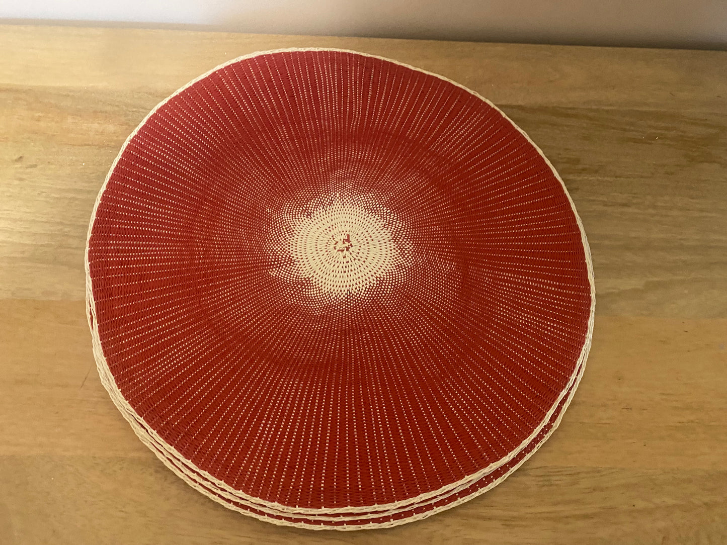 Set of 6 Boho vintage red placemats - 38 cm