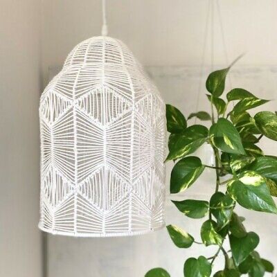 Kudu Rattan Lightshade Deco - White with Electrical fittings 26 D X 40 H CM