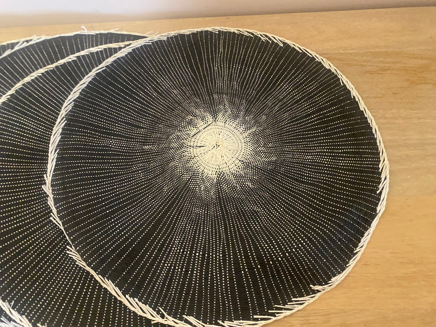 Set of 6 boho black placemats