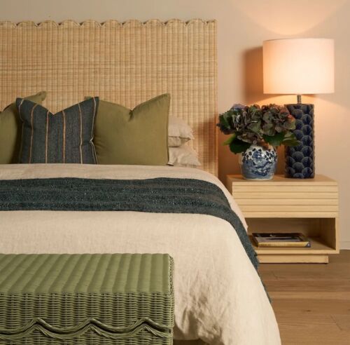 BELLE RATTAN Queen Size BEDHEAD NATURAL By Florabelle Living DUE 17 APR 25