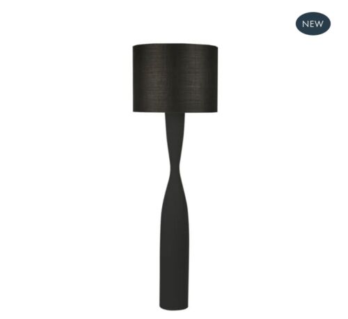 Callum Floor Lamp Base Black with Shade Black  By Florabelle Living