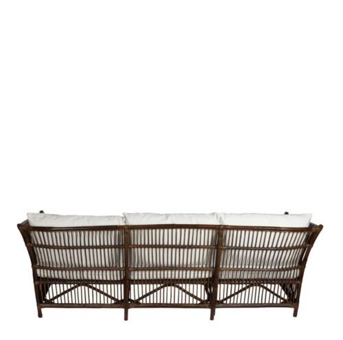 Alabama Rattan 3 Seater Sofa In Dark Antique With Cushions