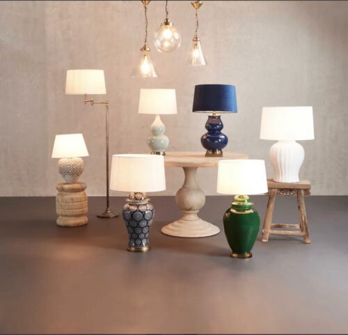 DRAWBRIDGE CERAMIC TABLE LAMP BASE WHITE WITH SHADE By Emac Lawton