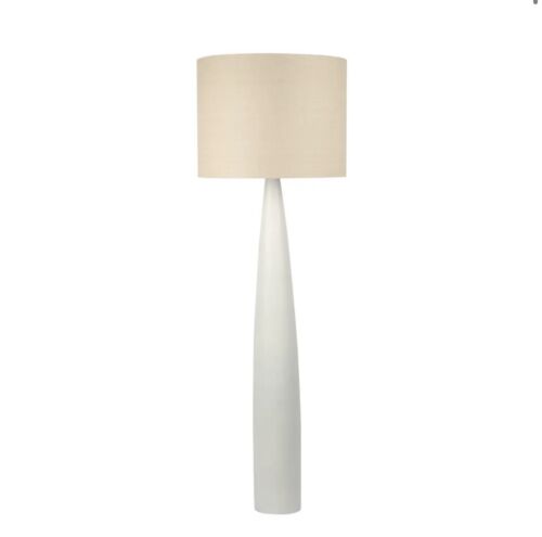 SAMSON FLOOR LAMP BASE WHITE WITH NATURAL SHADE By Florabelle Living