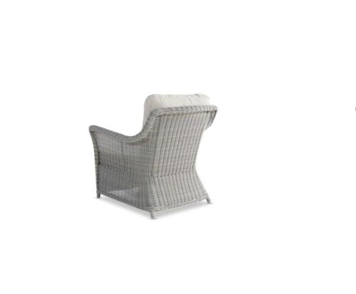 Avalon Outdoor Lounge Chair by Wisteria Design - White with Grey cushions