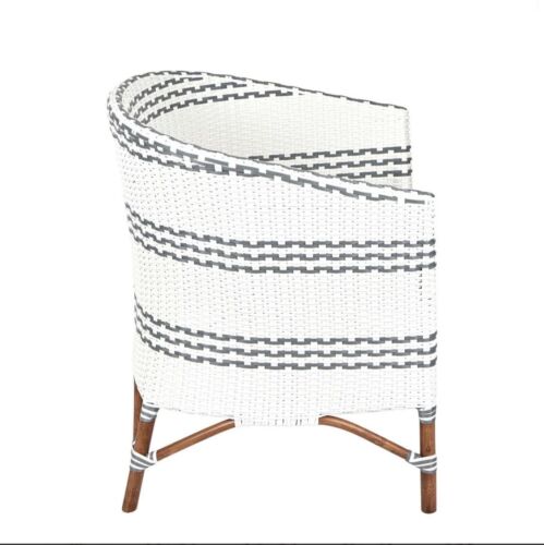 PALOMA RATTAN LOUNGE CHAIR GREY / WHITE