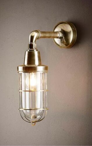 STARBOARD OUTDOOR WALL LIGHT ANTIQUE BRASS By Emac & Lawton