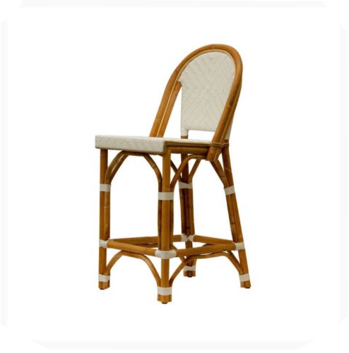 HIGH END RATTAN White Lyon Bar Stool by Satara