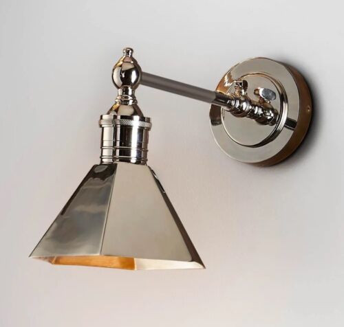 MAYFAIR WALL LIGHT WITH METAL SHADE SHINY NICKEL By Emac & Lawton