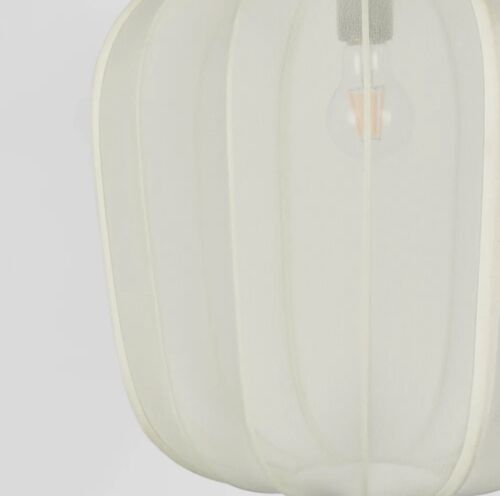 PUMPKIN CEILING PENDANT LARGE IVORY with Black Cord By Emac & Lawton