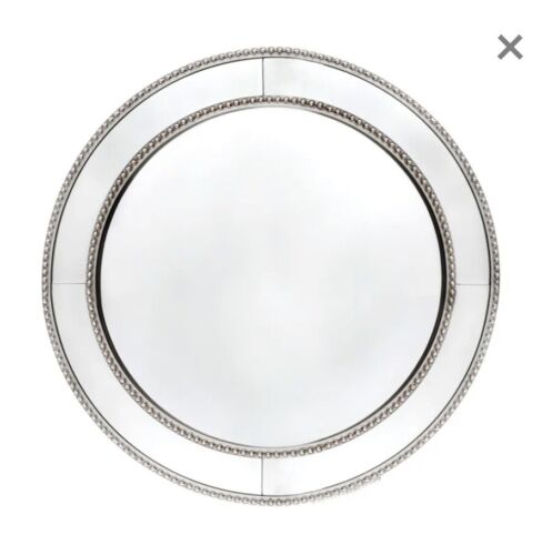 Zeta Wall Mirror - Round Antique Silver - 60 cm Dia - RRP $295