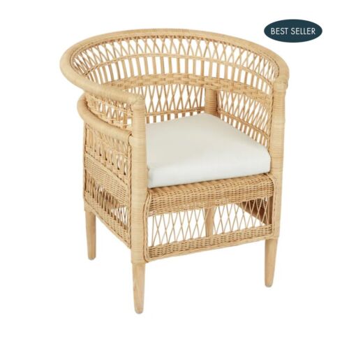 Livingstone Wicker Armchair Natural With cushion - Outdoor Under Cover