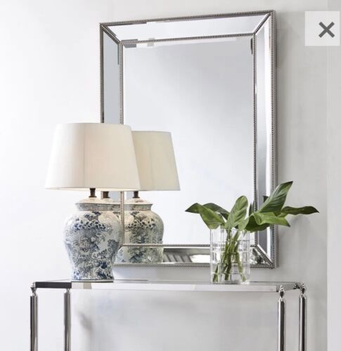 Zeta Wall Mirror Large Antique Silver 120 X 90 cm Cafe Lighting