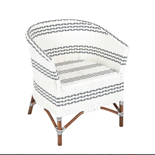 PALOMA RATTAN LOUNGE CHAIR GREY / WHITE