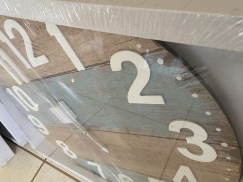 Clock Blue boards with Blue stripe - 58 cm by Lavida