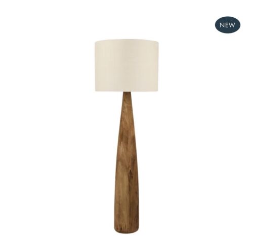 ** Pre order SAMSON WOOD FLOOR LAMP SADDLE BASE NATURAL SHADE Due 27 FEB 25